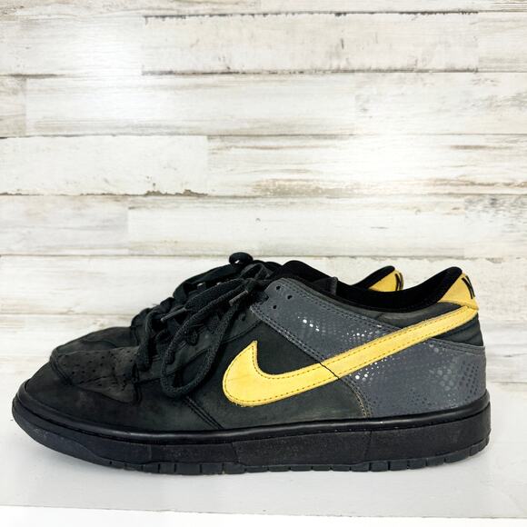 Nike Dunk Low 6.0 Black Gold Dart Sneakers 314142-015 Shoes Size 9.5 - Picture 6 of 9